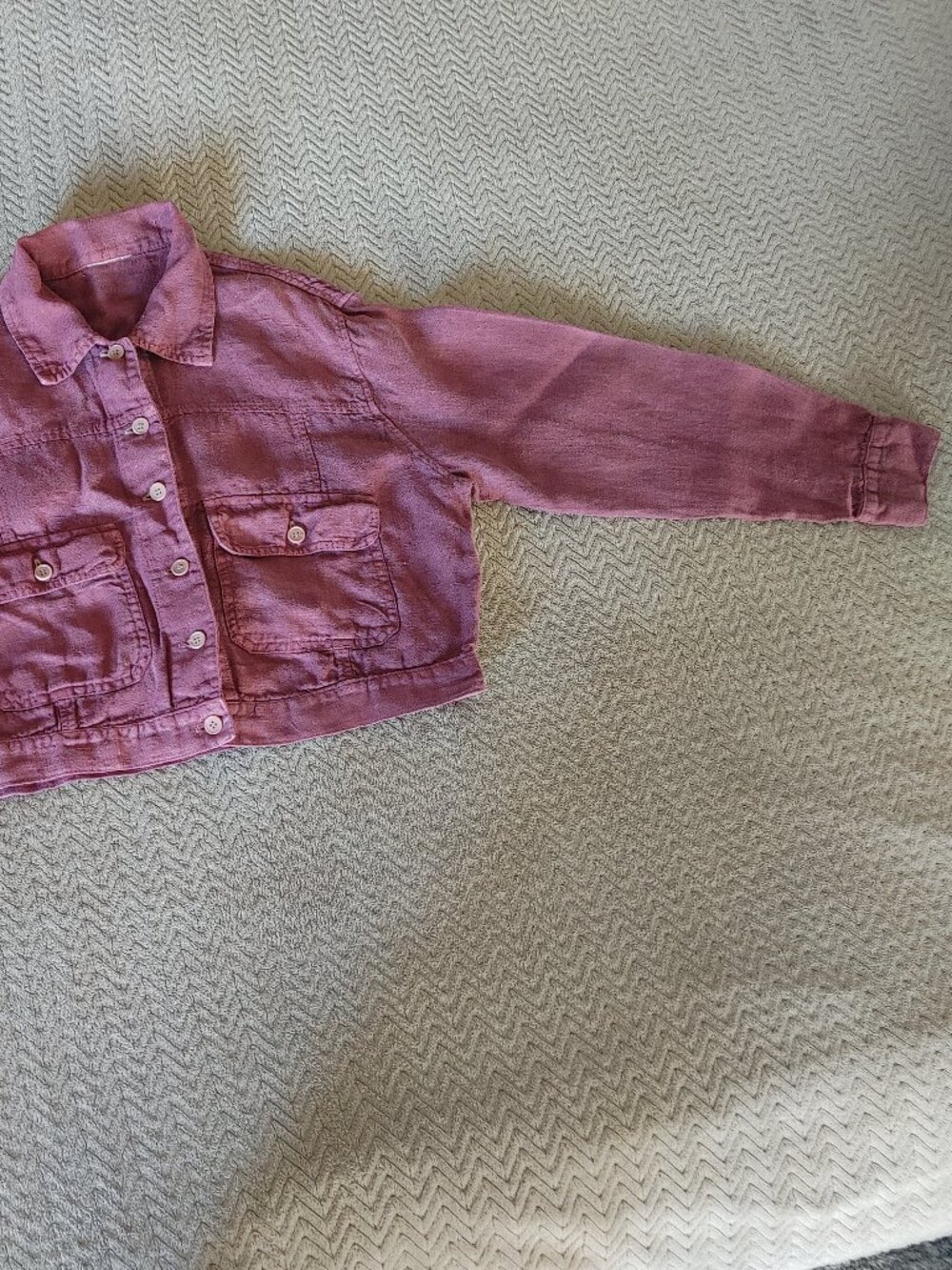 ✨ Vintage Raspberry Pink Linen Cropped Jacket ✨ - Picture 7 of 16